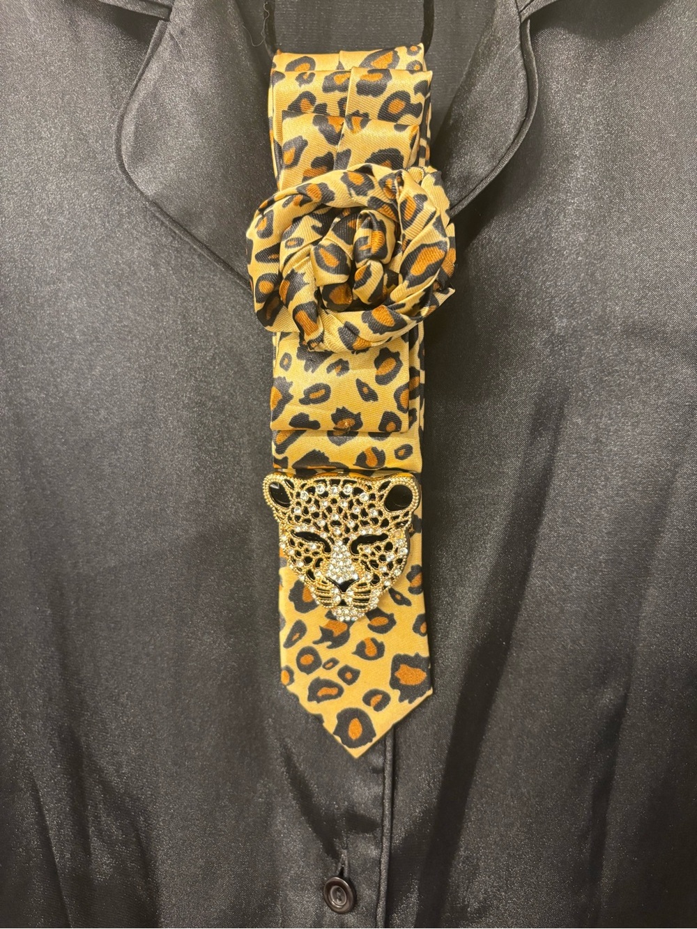 Leopard Print Tie Necklace